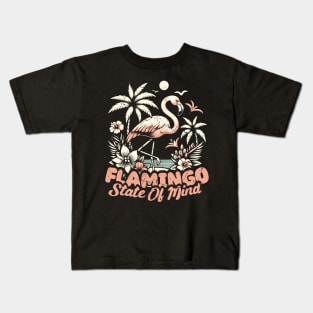 Flamingo State of Mind // Vintage Design Kids T-Shirt